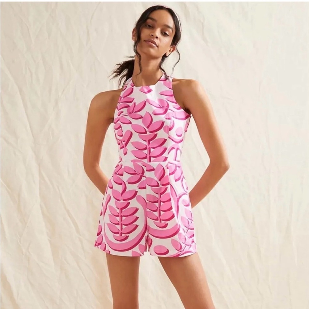 Anthropologie Porridge Romper with Cutout Back SZ 12